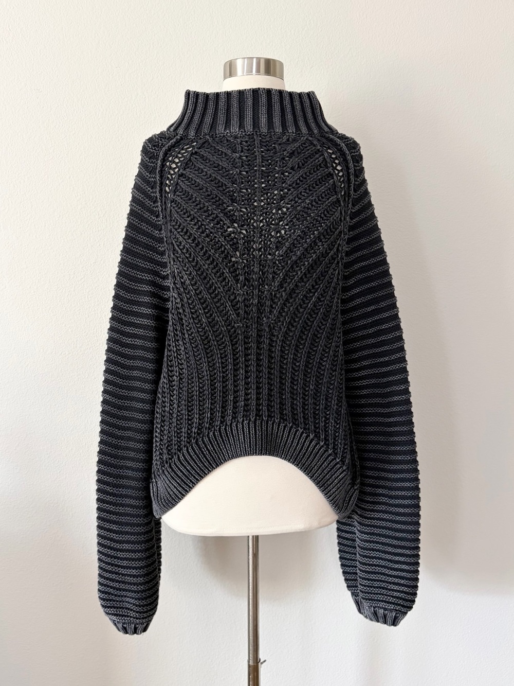 Free People Sweetheart Mock Neck Sweater Black Medium M - Picture 2 of 6
